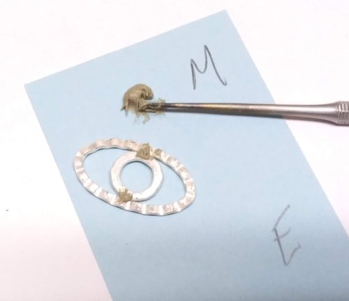 Judy Larson's Ripple Bracelet  - , Metalwork, Cutting, Cutting Tool, Cutters, Dapping, Dapping Jewelry, Filing, Finishing, Findings, Clasps, Components, Tumbling, Tumble, Tumbling Jewelry, Butane Torch, Soldering, Solder, Tools, Place medium paste solder on the back